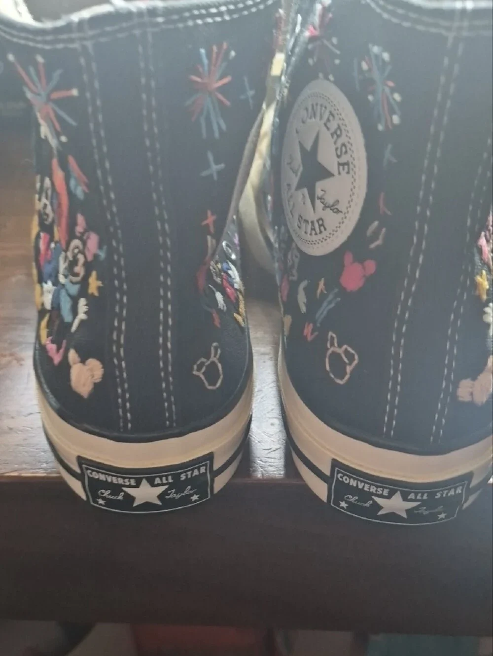Unisex Converse Disney Chuck Taylors High Top Sneakers with Colorful Embroidere